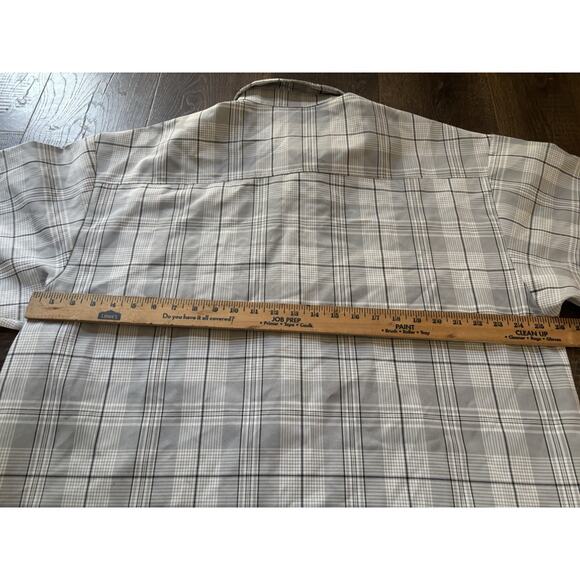 Vintage 90s CalTop Button Up Shirt Men’s Gray Plaid Flannel USA Made Size 3XL - Picture 4 of 5